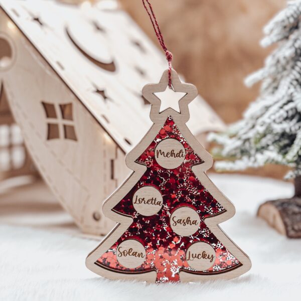 Suspension sapin famille paillette