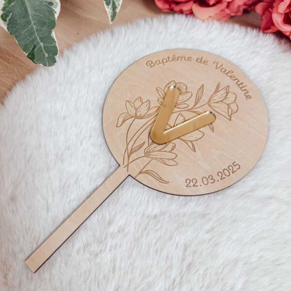 Cake topper fleurs initiale