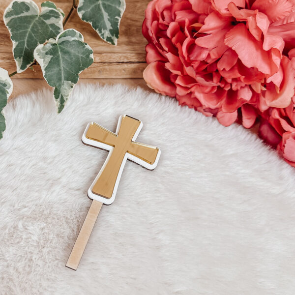 Mini topper chapelet croix