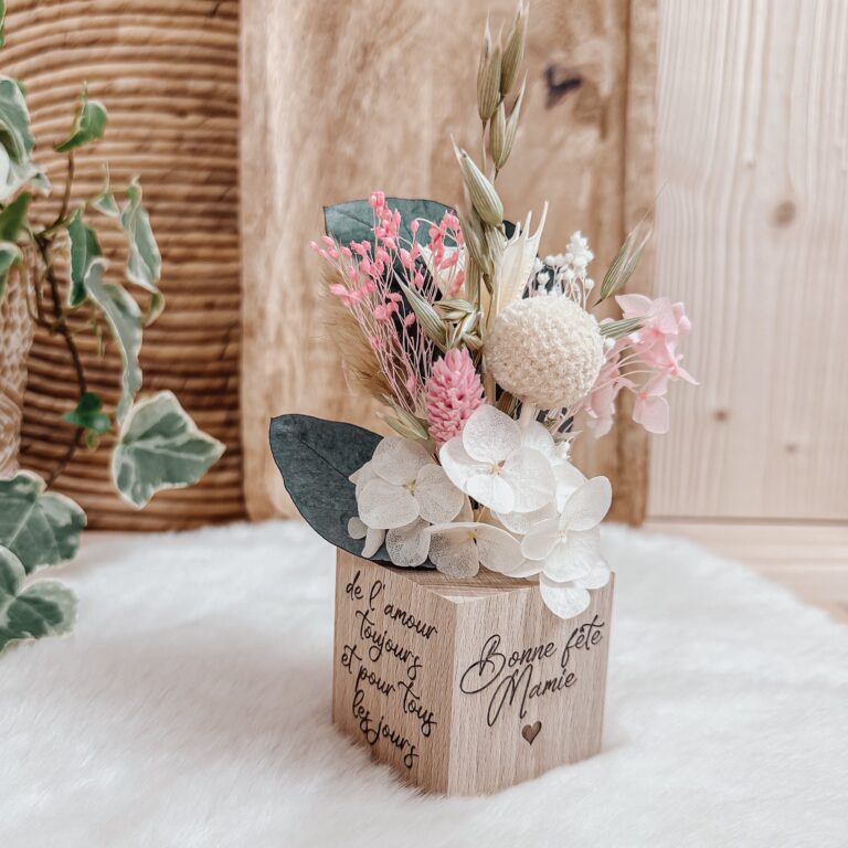 Cube fleurs séchées