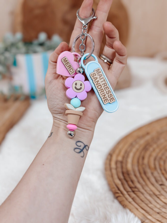 Porte clés 3D + fleur – Image 3