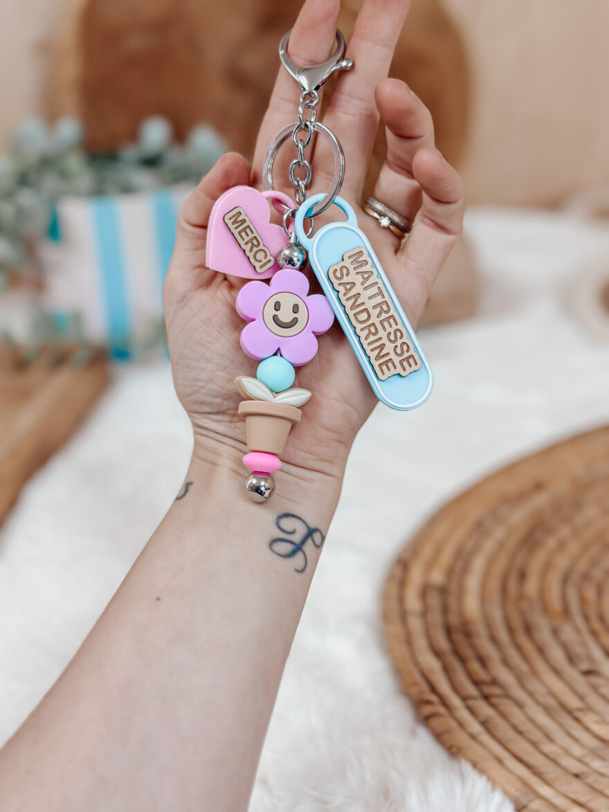 Porte clés 3D + fleur – Image 3
